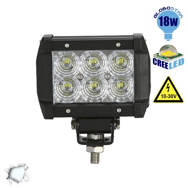 GloboStar® 29997 PRO Serie Mini Μπάρα Φωτισμού LED για Αυτοκίνητα & Φορτηγά 18W 10-30V 2520lm 30° Αδιάβροχη IP65 Ψυχρό Λευκό 6000k