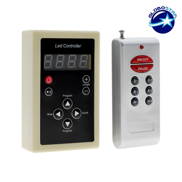 Ασύρματος LED Digital RGB Controller με Χειριστήριο RF για LED Digital RGB Προϊόντα 5v - 12v - 24v 1024 IC - 2048 IC GloboStar 04036