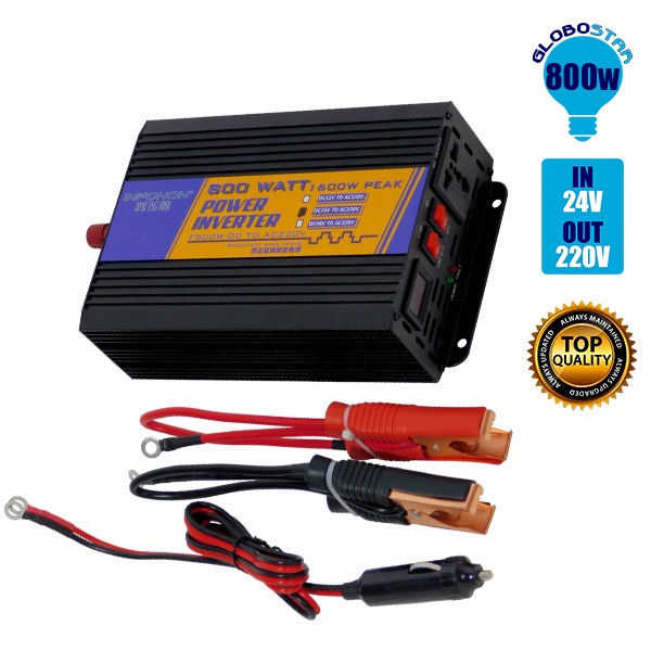 Inverter Τροποποιημένου Ημίτονου 24 Volt DC σε 220 Volt AC 800 Watt GloboStar 67435