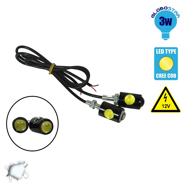 Σετ Φωτισμού LED Πινακίδας ή DRL για Αυτοκίνητα 3 Watt 12 Volt Ψυχρό Λευκό GloboStar 55200