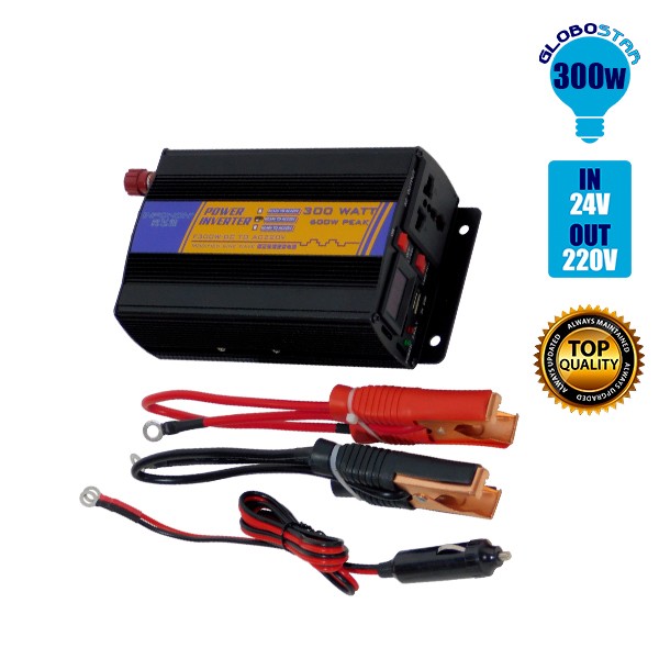 Inverter Τροποποιημένου Ημίτονου 24 Volt DC σε 220 Volt AC 300 Watt GloboStar 67434