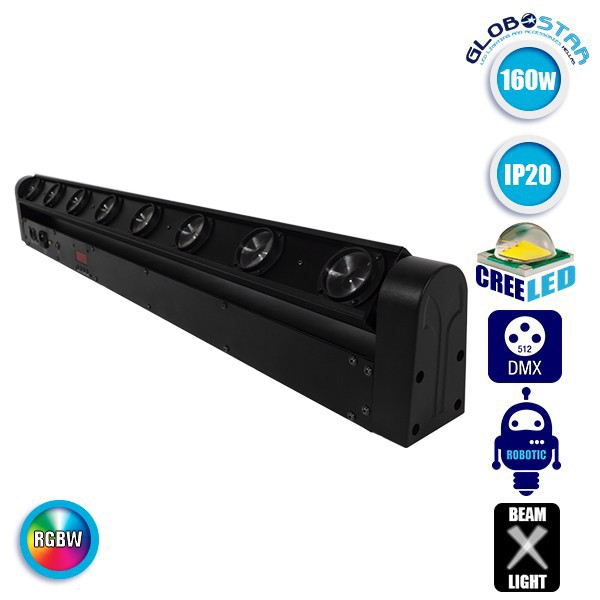 Επαγγελματική Κινούμενη Ρομποτική Κεφαλή SPIDER Super Beam CREE Prism LED 160W 230V 3° DMX512 RGBW GloboStar 51132