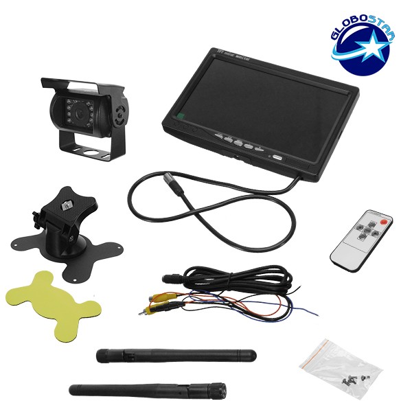 Ασύρματη Wireless Κάμερα Οπισθοπορείας CMOS Signal με Οθόνη 7" 10-30V με Ασύρματο Χειριστήριο για Αυτοκίνητα και Φορτηγά GloboStar 77349