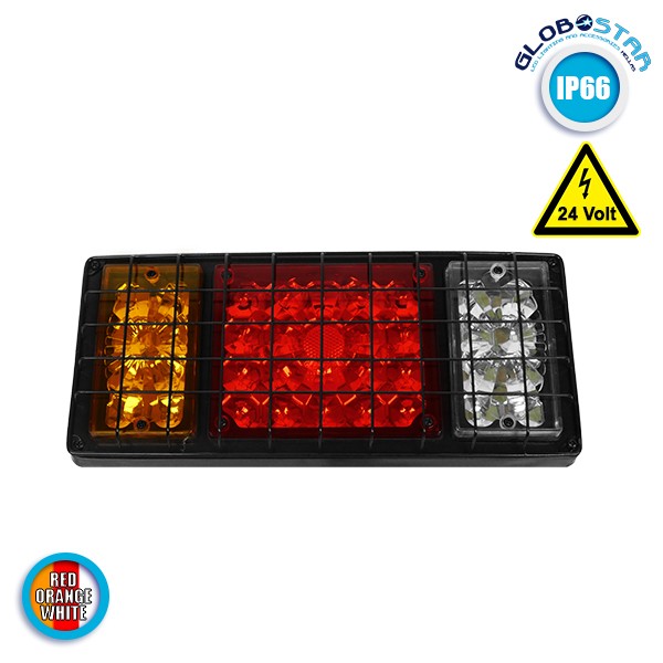 Πίσω Φανάρι Φορτηγού 36 LED 24 Volt με Μεταλλικό Πλέγμα Προστασίας Universal Αδιάβροχο IP66 GloboStar 75470