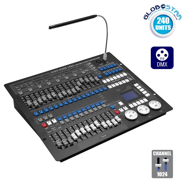 Επαγγελματική Κονσόλα Φωτισμού KING KONG 1024 Κανάλια USB LCD Display DMX512 GloboStar 49765