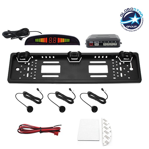 Συστημα Παρκαρισματος σε Πλαισιο Πινακιδας με 3 Αισθητηρες & Οθονη LED GloboStar 77351