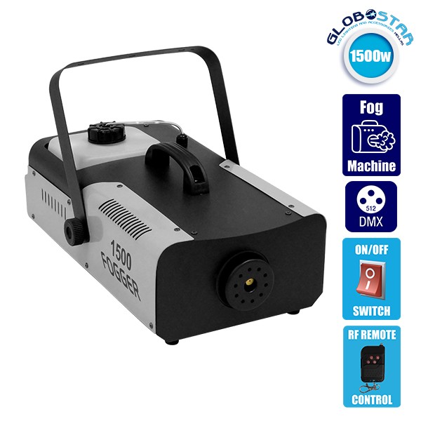 Επαγγελματική Μηχανή Καπνού DMX512 1500W 230V 2.3L με Ασύρματο Χειριστήριο GloboStar 51145
