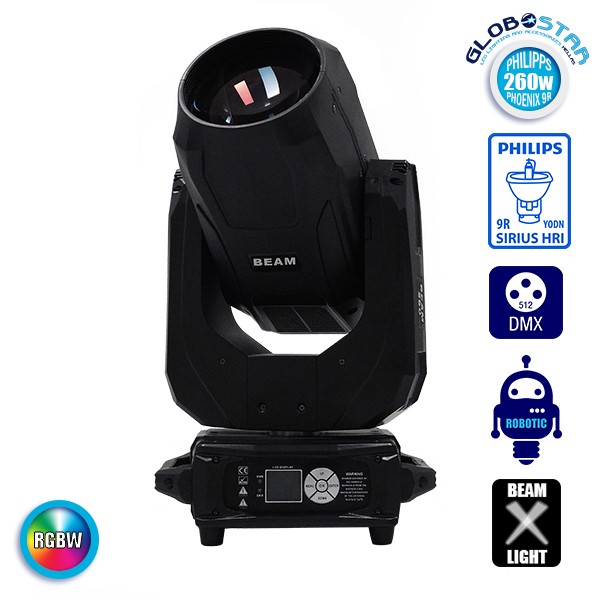 Κινούμενη Ρομποτική Κεφαλή Artemis BEAM Rainbow Effect Philips Phoenix YODN 9R RGBW 260W 230V Zoom 0° - 3.8° GloboStar 51153