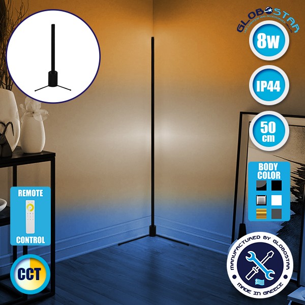 Μοντέρνο Minimal Επιτραπέζιο Μαύρο Φωτιστικό 50cm LED 8 Watt με Ασύρματο Χειριστήριο Αφής 2.4G RF & Dimmer CCT - Ψυχρό - Ημέρας - Θερμό GloboStar ALIEN Design GLOBO-50-10