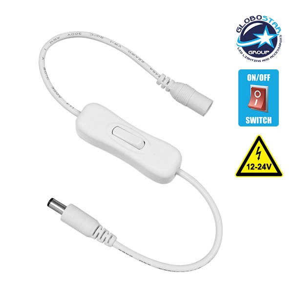 GloboStar® 73301 Διακόπτης On/Off Λευκός DC 12-24V Max 120W