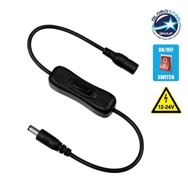 GloboStar® 73302 Διακόπτης On/Off Μαύρος DC 12-24V Max 120W