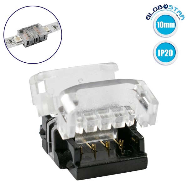 GloboStar® 70721 Ταχυσύνδεσμος Ένωσης IP20 - Strip To Strip Connector για Ένωση 2 x RGB Ταινίες LED Πλάτους 10mm
