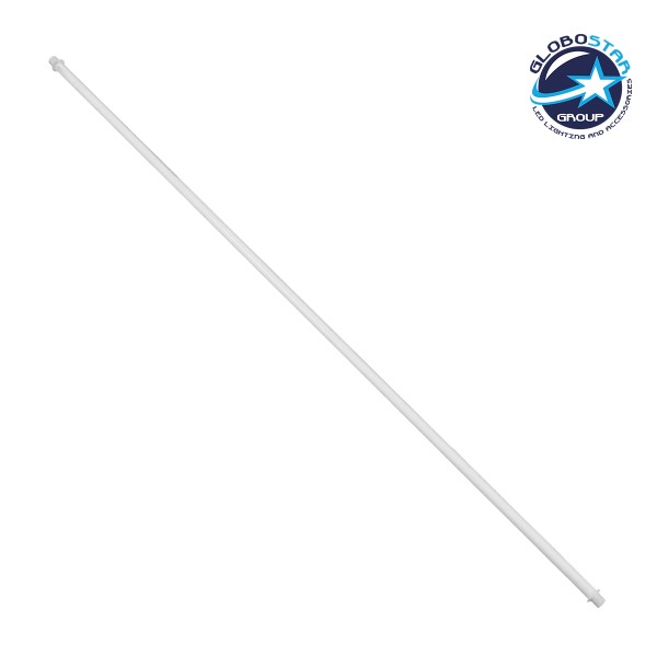 Σωλήνας Φωτιστικού με Εξωτερικά Πάσα Λευκός Φ10mm & Μήκος 700mm GloboStar 90852
