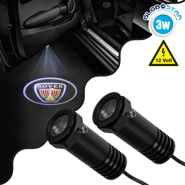 GloboStar® 81623 ROVER Ghost Car Brand Logo Projector - Προτζέκτορας Προβολής Μάρκας Αυτοκινήτου LED CREE XHP35 3W 240lm 120° DC 12V IP20 Ψυχρό Λευκό 6000K