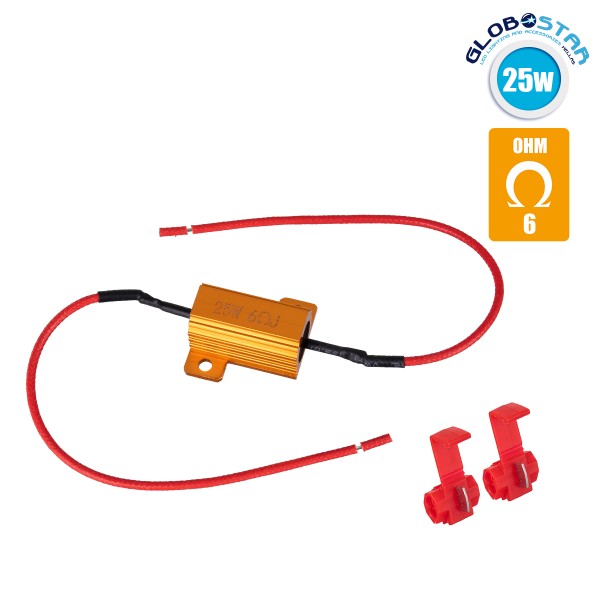GloboStar® 81641 Βατική Αντίσταση Ακύρωσης Ένδειξης Βλάβης Can-Bus 25W 6 Ohm