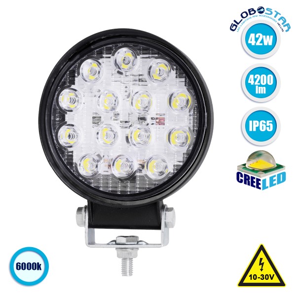 GloboStar® 85406 PRO Series Προβολέας Εργασίας - Working Light για Αυτοκίνητα & Φορτηγά LED CREE XBD 42W 4200lm DC 10-30V Αδιάβροχο IP65 Ψυχρό Λευκό 6000K