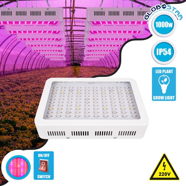 GloboStar® 85950 Grow Light Full Spectrum LED Φωτιστικό Ανάπτυξης Φυτών Θερμοκηπίου SMD 2835 75W 160° AC230V IP54 Εσωτερικού Χώρου για Κάλυψη Επιφάνειας 1.5m x 1.5m Πλήρους Φάσματος Φωτισμού