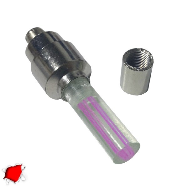 GloboStar® 115203 Βαλβίδες LED με Μπαταρία 3xLR1130 Αυτοκινήτου - Μοτοσυκλέτας - Ποδηλάτου Σετ 2 Τεμ. σε Blister Κόκκινο