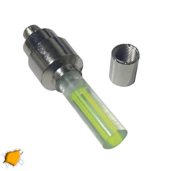 GloboStar® 115204 Βαλβίδες LED με Μπαταρία 3xLR1130 Αυτοκινήτου - Μοτοσυκλέτας - Ποδηλάτου Σετ 2 Τεμ. σε Blister Πορτοκαλί