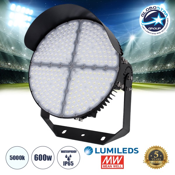 GloboStar® CYCLOP 90107 LED Προβολέας Γηπέδου 600W 96000LM 60° AC 100-277V IP65 - Ψυχρό Λευκό 5000K - MeanWell Driver & LumiLEDs Chip - 5 Years Warranty