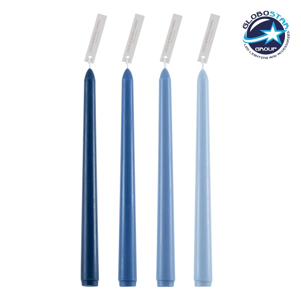 GloboStar® WINTER-SOLITUDE 35208 ΣΕΤ 4 Αρωματικά Κεριά Κηροπηγίου Παραφίνης με Άρωμα Χειμερινός Ωκεανός Πολύχρωμα Μ2 x Π2 x Υ25cm