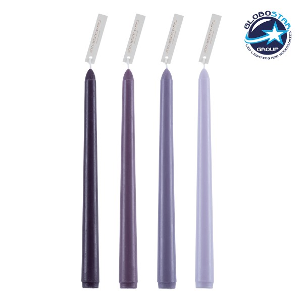 GloboStar® VALLEY-FLOWERS 35209 ΣΕΤ 4 Αρωματικά Κεριά Κηροπηγίου Παραφίνης με Άρωμα Λουλούδια του Αγρού Πολύχρωμα Μ2 x Π2 x Υ25cm