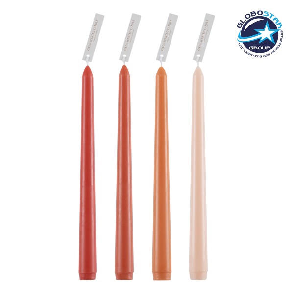 GloboStar® SUMMER-SIESTA 35212 ΣΕΤ 4 Αρωματικά Κεριά Κηροπηγίου Παραφίνης με Άρωμα Λουλούδια του Καλοκαιριού Πολύχρωμα Μ2 x Π2 x Υ25cm