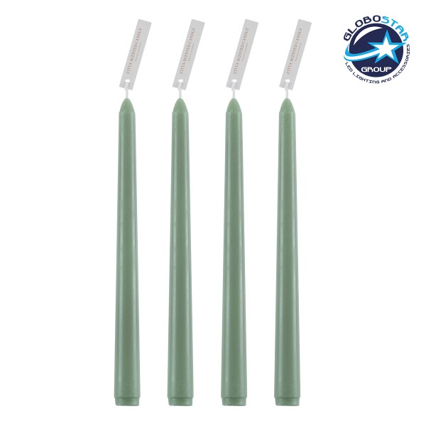 GloboStar® MOUNTAIN-DEW 35206 ΣΕΤ 4 Αρωματικά Κεριά Κηροπηγίου Παραφίνης με Άρωμα Σαπούνι Μασσαλίας Πράσινο Μ2 x Π2 x Υ25cm