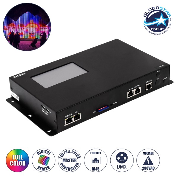 GloboStar® 90145 SEEKWAY SN-510 - Professional Master Controller - Full Colour LED Digital Control System - Κεντρικός Controller για Ψηφιακά Προϊόντα LED Digital Pixel TTL & DMX512 - Single Colour & RGB & RGBW - Synchronous & Asynchronous