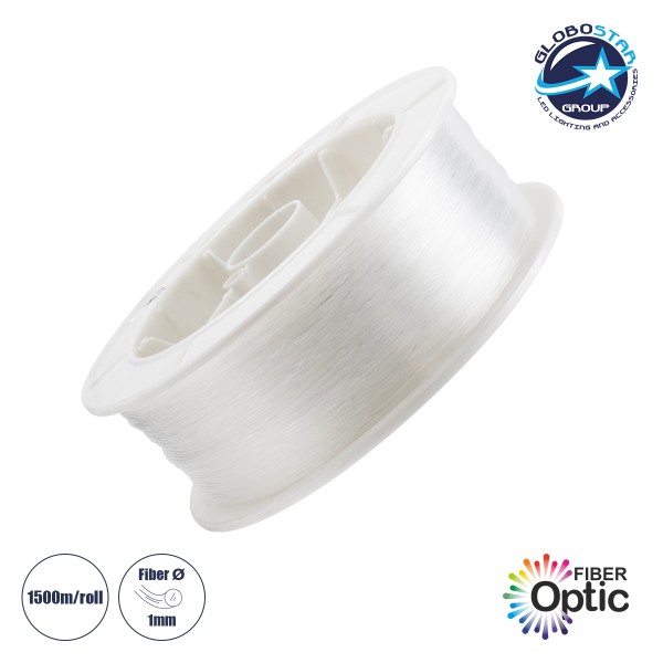 GloboStar® 79622 Ρολό Οπτικής Ίνας - Fiber Optic Roll για LED Μηχανές Οπτικής Ίνας - Πάχους 1mm - Μήκος Ρολού 1500 Μέτρα