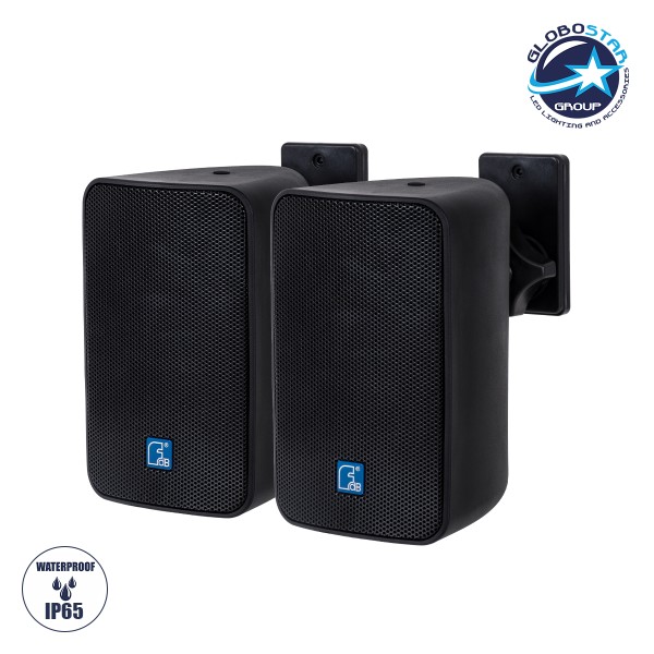 GloboStar® FDB ES104BT 98000 Facilities Speaker - Παθητικό Ηχείο Εγκαταστάσεων Επιτοίχιο με Μετασχηματιστή 100V & 16Ω - 40W RMS (160W Peak) - 1 x 4" Inches LF & 1 x 0.8" Inches HF - Αδιάβροχο IP65 - Μαύρο - Μ14.1 x Π17 x Υ23cm - Ζεύγος