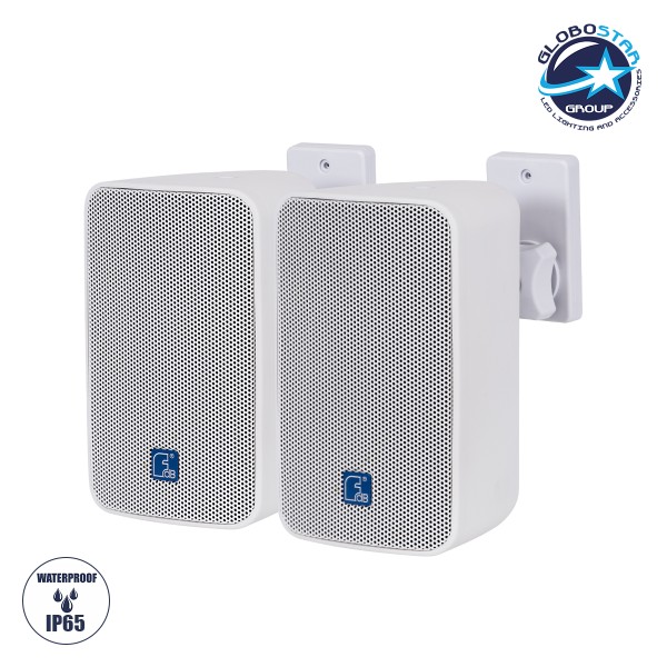 GloboStar® FDB ES104WT 98001 Facilities Speaker - Παθητικό Ηχείο Εγκαταστάσεων Επιτοίχιο με Μετασχηματιστή 100V & 16Ω - 40W RMS (160W Peak) - 1 x 4" Inches LF & 1 x 0.8" Inches HF - Αδιάβροχο IP65 - Λευκό - Μ14.1 x Π17 x Υ23cm - Ζεύγος