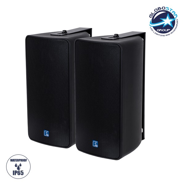 GloboStar® FDB ES106BT 98002 Facilities Speaker - Παθητικό Ηχείο Εγκαταστάσεων Επιτοίχιο με Μετασχηματιστή 100V & 16Ω - 80W RMS (320W Peak) - 1 x 6" Inches LF & 1 x 1" Inches HF - Αδιάβροχο IP65 - Μαύρο - Μ18.2 x Π22.4 x Υ36.2cm - Ζεύγος