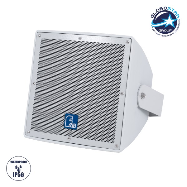 GloboStar® FDB LT208PT 98008 Facilities Speaker - Παθητικό Ηχείο Εγκαταστάσεων Επιτοίχιο με Μετασχηματιστή 100V & 8Ω - 150W RMS (600W Peak) - 1 x 8" Inches LF & 1 x 1" Inches HF - Αδιάβροχο IP56 - Λευκό - Μ30 x Π28 x Υ32cm