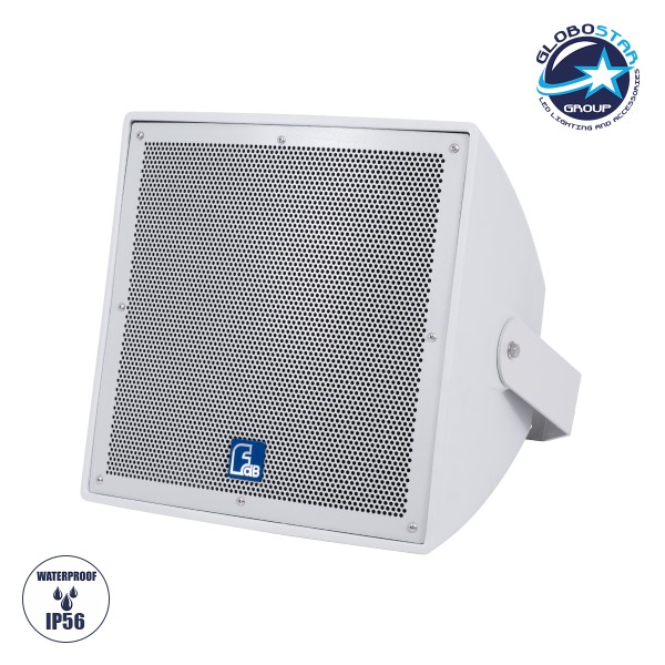 GloboStar® FDB LT212T 98009 Facilities Speaker - Παθητικό Ηχείο Εγκαταστάσεων Επιτοίχιο με Μετασχηματιστή 100V & 8Ω - 300W RMS (1200W Peak) - 1 x 12" Inches LF & 1 x 1" Inches HF - Αδιάβροχο IP56 - Λευκό - Μ40.7 x Π37.8 x Υ41cm