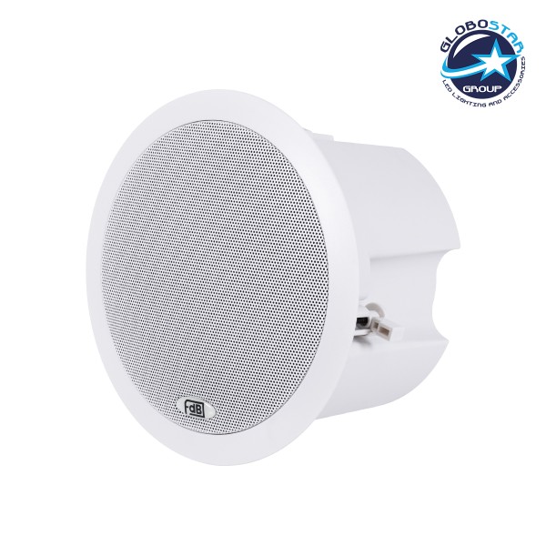 GLOBOSTAR® FDB C600T 98012 Χωνευτό Παθητικό Ηχείο Εγκαταστάσεων με Μετασχηματιστή 100V & 8Ω - 40W RMS (80W Peak) - 1 x 6" Inches LF & 1 x 1" Inches HF - IP20 - Λευκό - Μ23.9 x Π23.9 x Υ15.3cm / Q20.5 x 13.9cm - 2 Χρόνια Εγγύηση