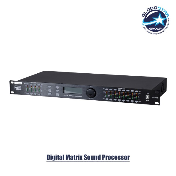 GloboStar® FDB US4803 98021 Audio Processor - Επαγγελματικός Επεξεργαστής Ήχου 4in & 8out - 32-bit DSP SHARC Processor - Frequency Response 20Hz-20Khz DR115DBu - AC 220V/50-60Hz - IP20 - Μαύρο - Μ48.2 x Π20.5 x Υ4.4cm