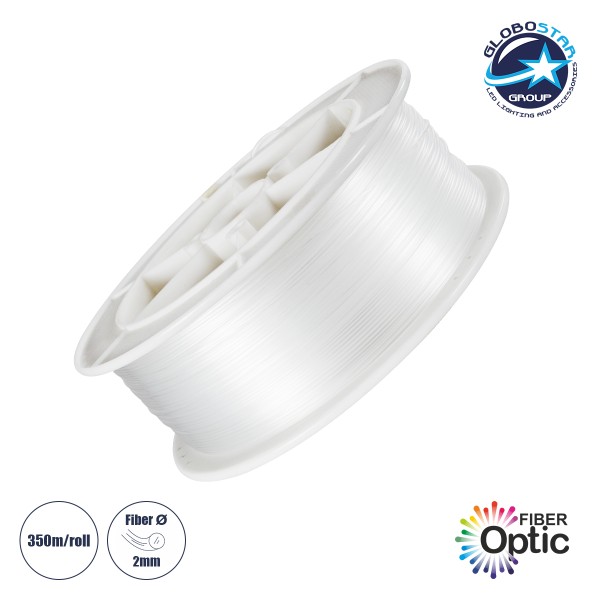 GloboStar® 79656 Ρολό Οπτικής Ίνας - Fiber Optic Roll για LED Μηχανές Οπτικής Ίνας - Πάχους 2mm - Μήκος Ρολού 350 Μέτρα