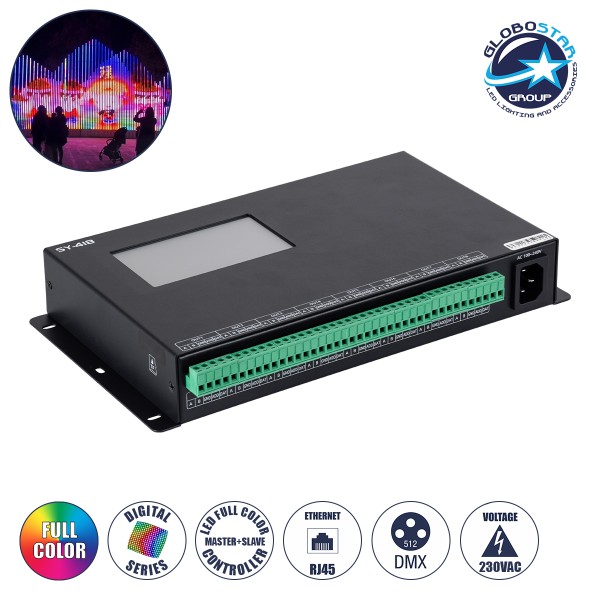 GloboStar® 90147 SEEKWAY SY-418 - Professional Master Controller - Full Colour LED Digital SPI Pixel Control System - Controller για Ψηφιακά Προϊόντα LED Digital Pixel TTL & DMX512 - Single Colour & RGB & RGBW - Synchronous & Asynchronous - 3 Χρόνια Εγγύη