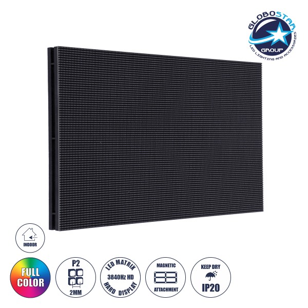 GloboStar® MODULCO 90233 LED Display Module 32x16cm - Πλακίδιο Ψηφιακής Οθόνης LED Video Wall - P2 Pro 3840Hz High Refresh Rate 12800 Dots - 25 W ≥600cd/㎡ DC 4.5~5V - SMD1515 RGB 3in1 4398 Billion Colors - Indoor IP20 - Μ32 x Υ16cm