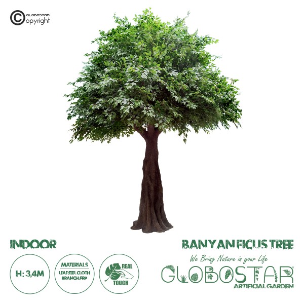 GloboStar® Artificial Garden BANYAN FICUS TREE 20160 Τεχνητό Διακοσμητικό Δέντρο Ινδική Συκιά Φίκος Υ340cm 