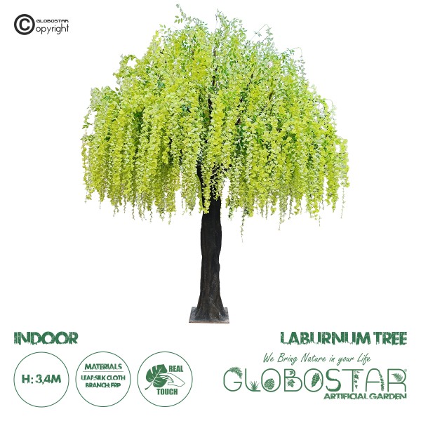 GloboStar® Artificial Garden LABURNUM TREE 20165 Τεχνητό Διακοσμητικό Δέντρο Λαβούρνο Υ340cm 
