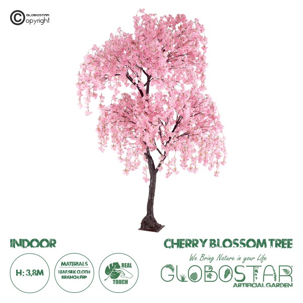 GloboStar® Artificial Garden CHERRY BLOSSOM TREE 20166 Τεχνητό Διακοσμητικό Δέντρο Άνθος Κερασιάς Υ380cm 