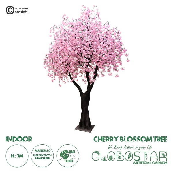 GloboStar® Artificial Garden CHERRY BLOSSOM TREE 20212 Τεχνητό Διακοσμητικό Δέντρο Άνθος Κερασιάς Υ300cm 