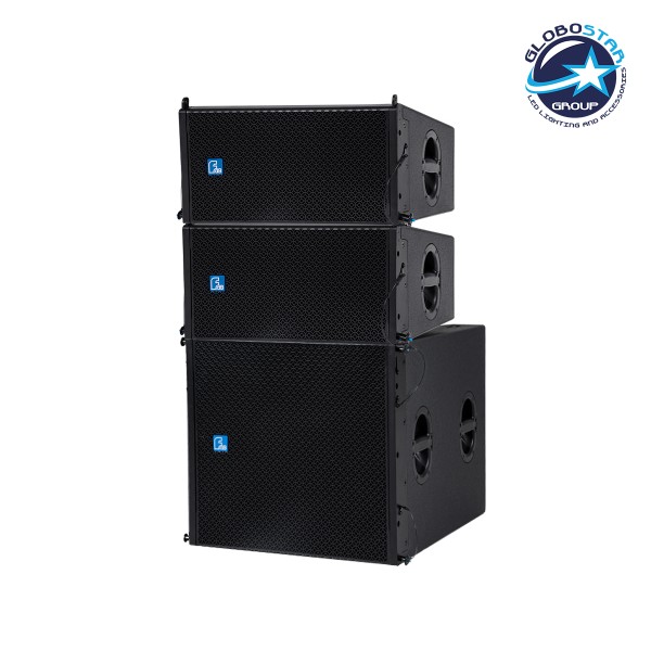 GloboStar® FDB DLA208+DLA118BAS 98017-98018-SET PA Line Array System - Ενεργό Αυτοενισχυόμενο Σετ Ηχείων & Subwoofer Line Array με Ψηφιακό Ενισχυτή SA2.68 AC 220V/50-60Hz - 900W RMS/4Ω + 600W RMS/4Ω (2400W Peak) - IP20 - Μαύρο - Σετ 3 Τεμαχίων