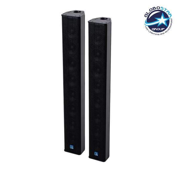 GloboStar® FDB K803 98024 PA Speaker - Παθητικό Ηχείο Column Κολωνάτο Επιτοίχιο & Επιδαπέδιο 8Ω - 200W RMS (800W Peak) - 8 x 3" Inches Mid & HF - IP20 - Μαύρο - Μ10 x Π11 x Υ75cm - Ζεύγος