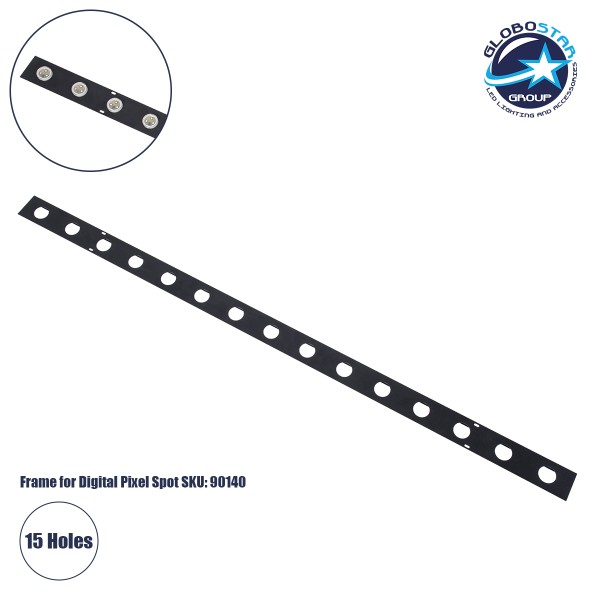 GloboStar® 90237 Μεταλλικο Καλυμμα 1 Μέτρου 15 Τεμαχίων για Ψηφιακή Αλυσίδα Γιρλάντα 20 Σποτ LED με Κωδικό 90140 Μαύρο Μ100 x Π4.7 x Υ1cm