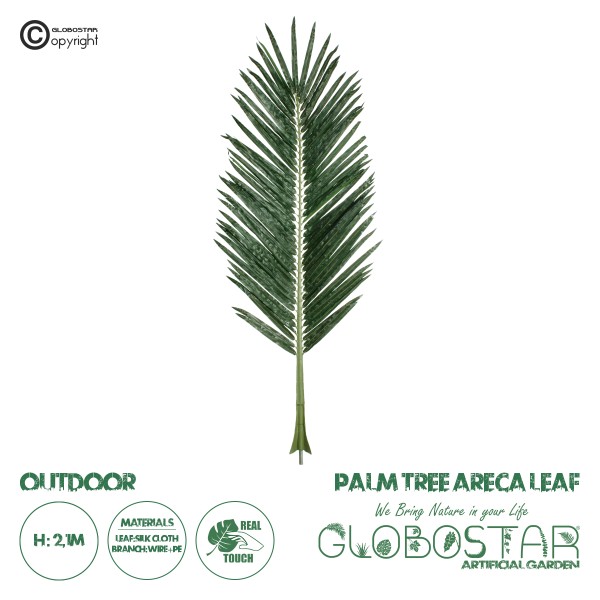 GloboStar® Artificial Garden ARECA PALM LEAF 20180 Τεχνητό Διακοσμητικό Φύλο Φοινικόδεντρου Αρέκα Π90 x Υ210cm