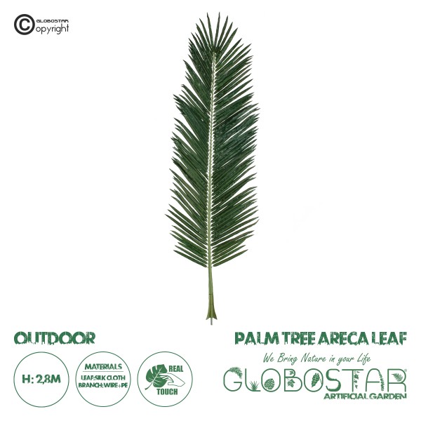 GloboStar® Artificial Garden ARECA PALM LEAF 20182 Τεχνητό Διακοσμητικό Φύλο Φοινικόδεντρου Αρέκα Π95 x Υ280cm 