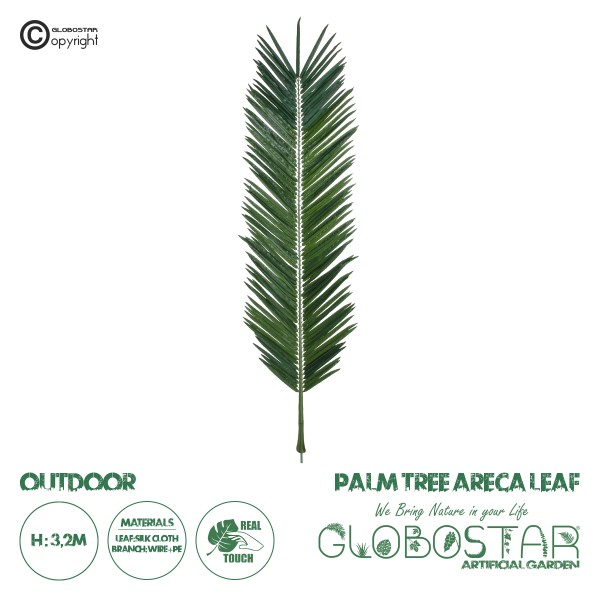 GloboStar® Artificial Garden ARECA PALM LEAF 20183 Τεχνητό Διακοσμητικό Φύλο Φοινικόδεντρου Αρέκα Π95 x Υ320cm 
